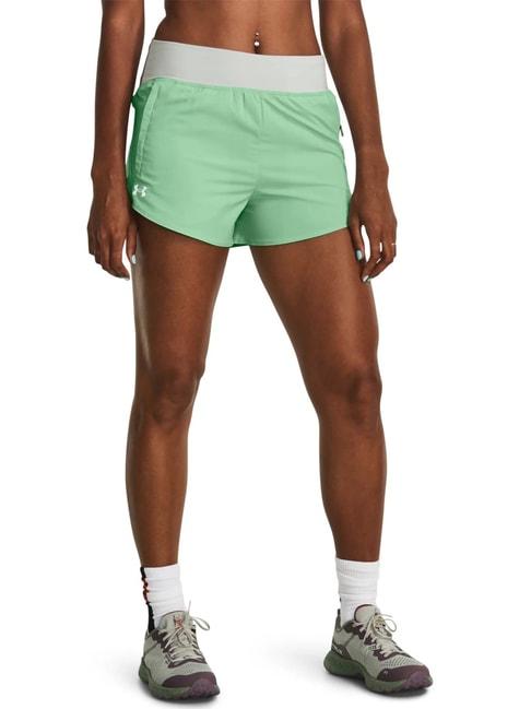 under armour green mid rise sports shorts