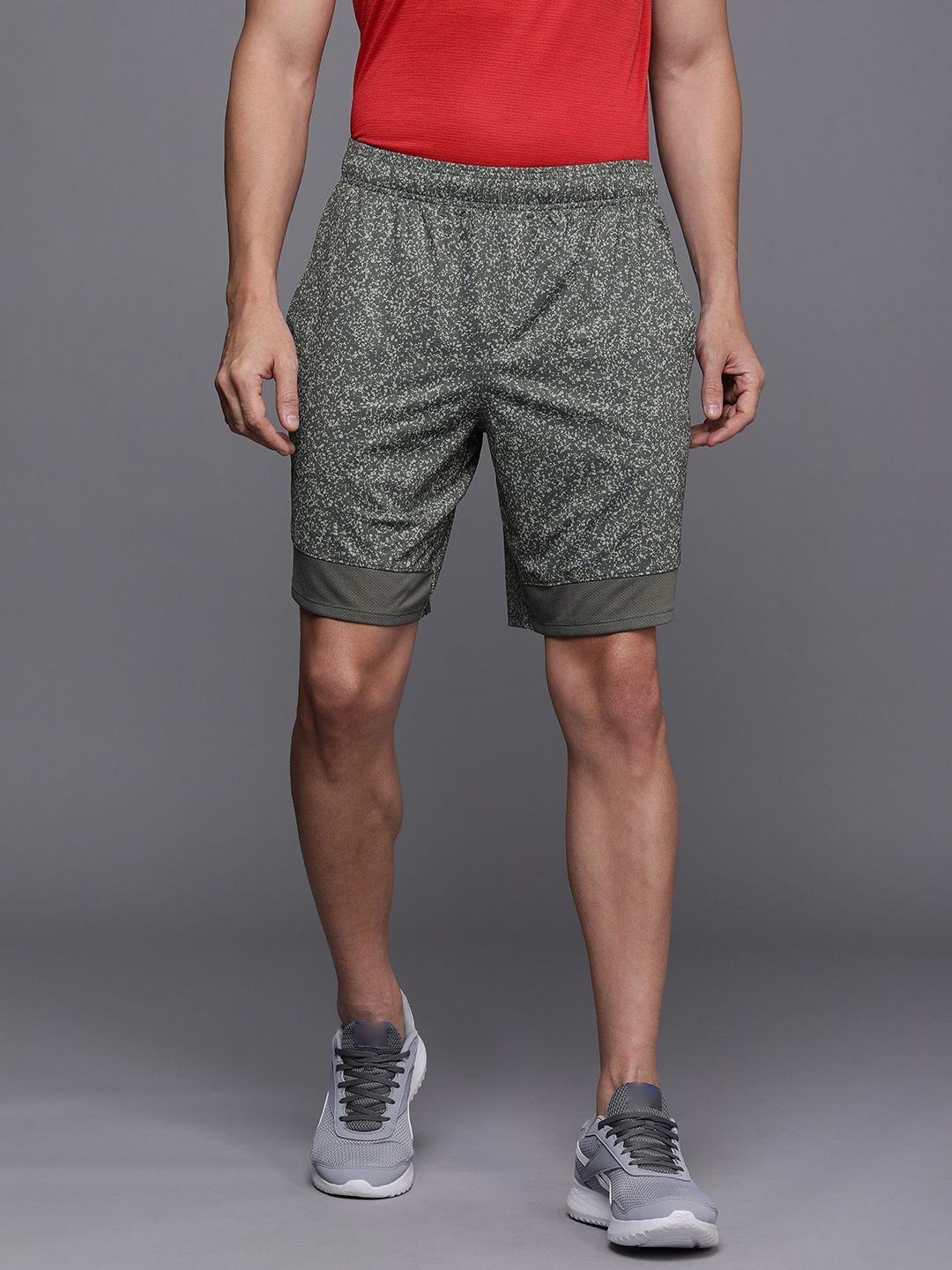 under armour men grey printed training or gym sports shorts