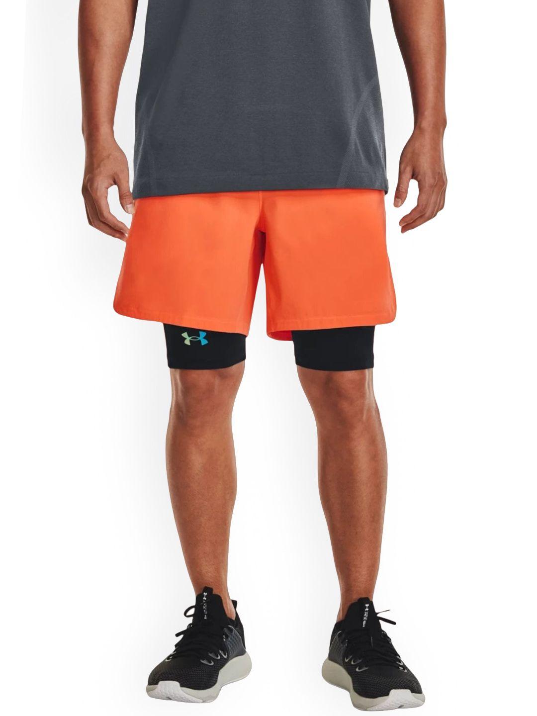 under armour men peak woven mid-rise slim-fit sports shorts