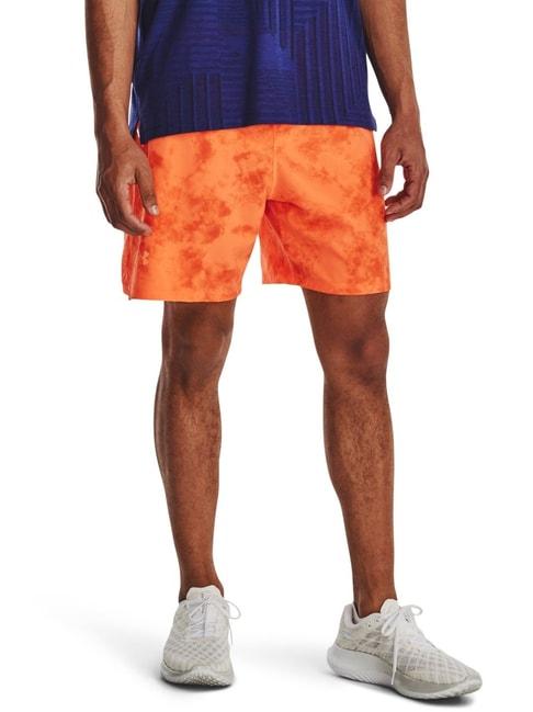 under armour orange super fit self pattern sports shorts