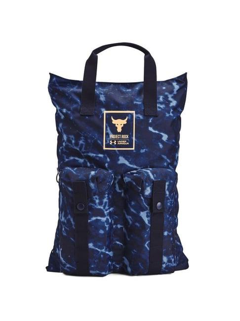 under armour project rock gym blue polyester printed convertible backpack