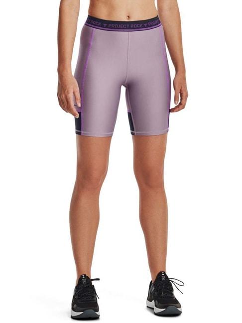 under armour purple mid rise sports shorts