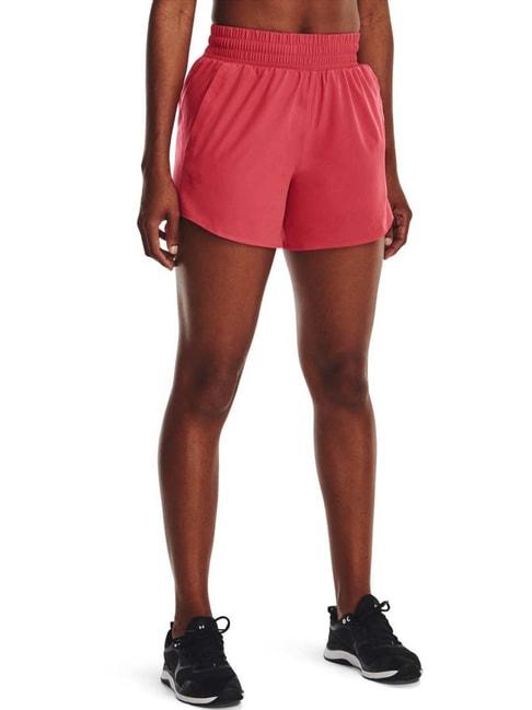 under armour red mid rise sports shorts