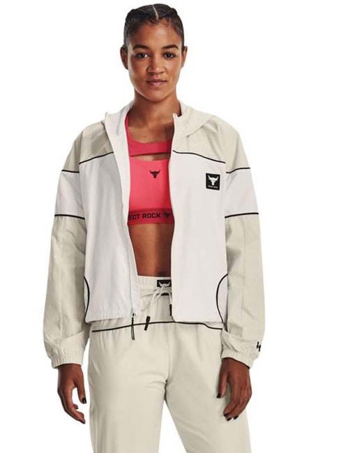 under armour white color-block sports jacket