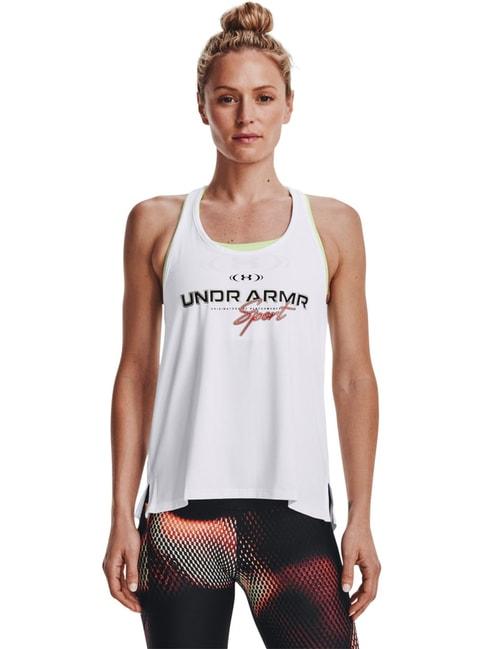 under armour white graphic print tank top