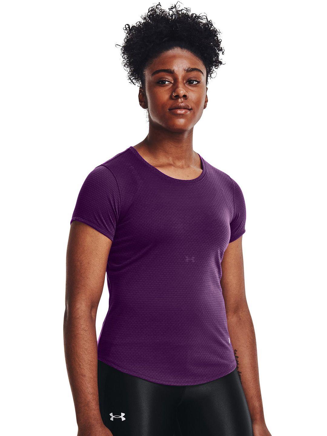 under armour women purple ua streaker ss solid running t-shirt