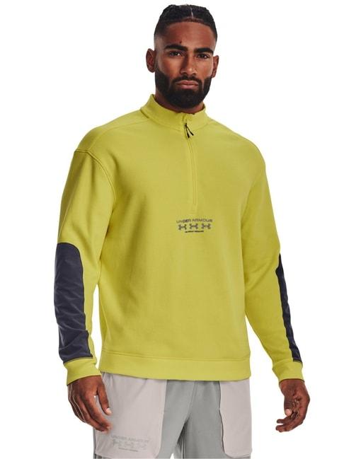 under armour yellow regular fit printed sweatshirt