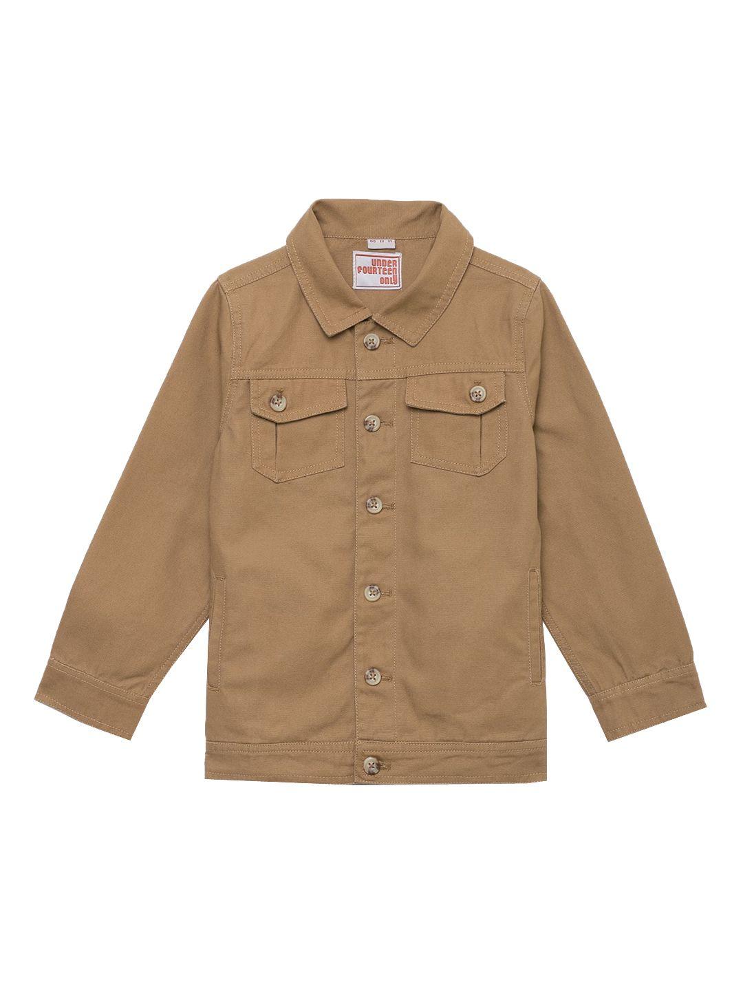 under fourteen only boys brown cotton tailored jacket