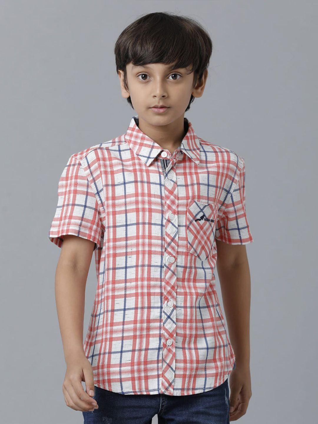 under fourteen only boys comfort checked cotton casual shirt