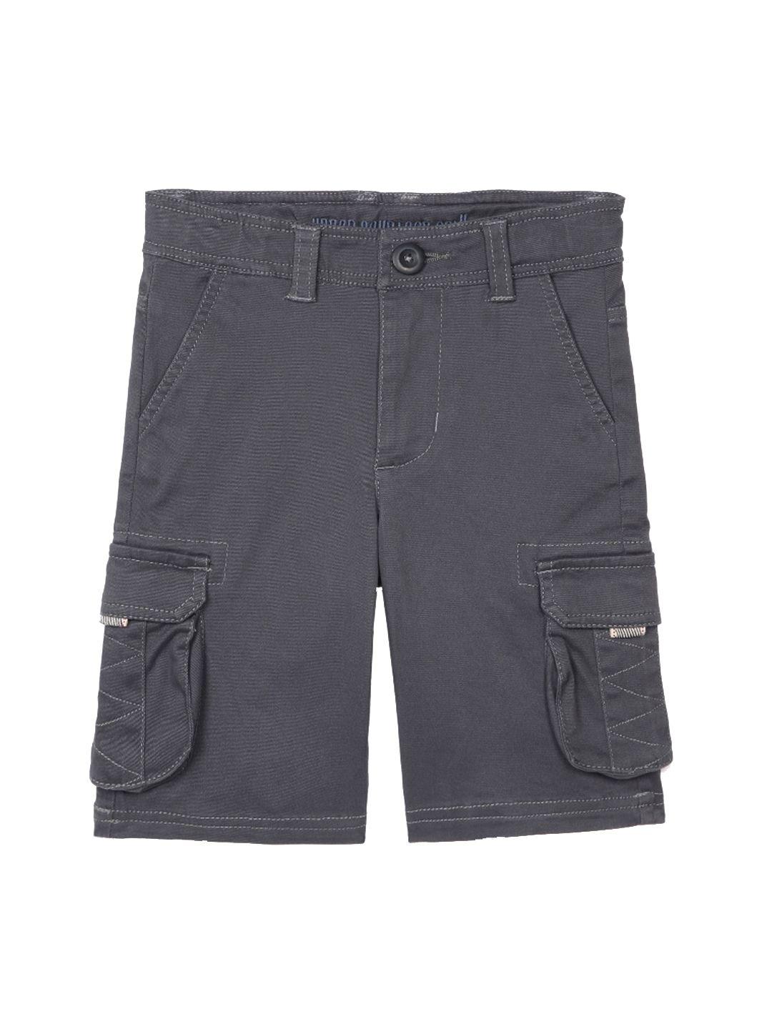 under fourteen only boys grey slim fit cargo shorts