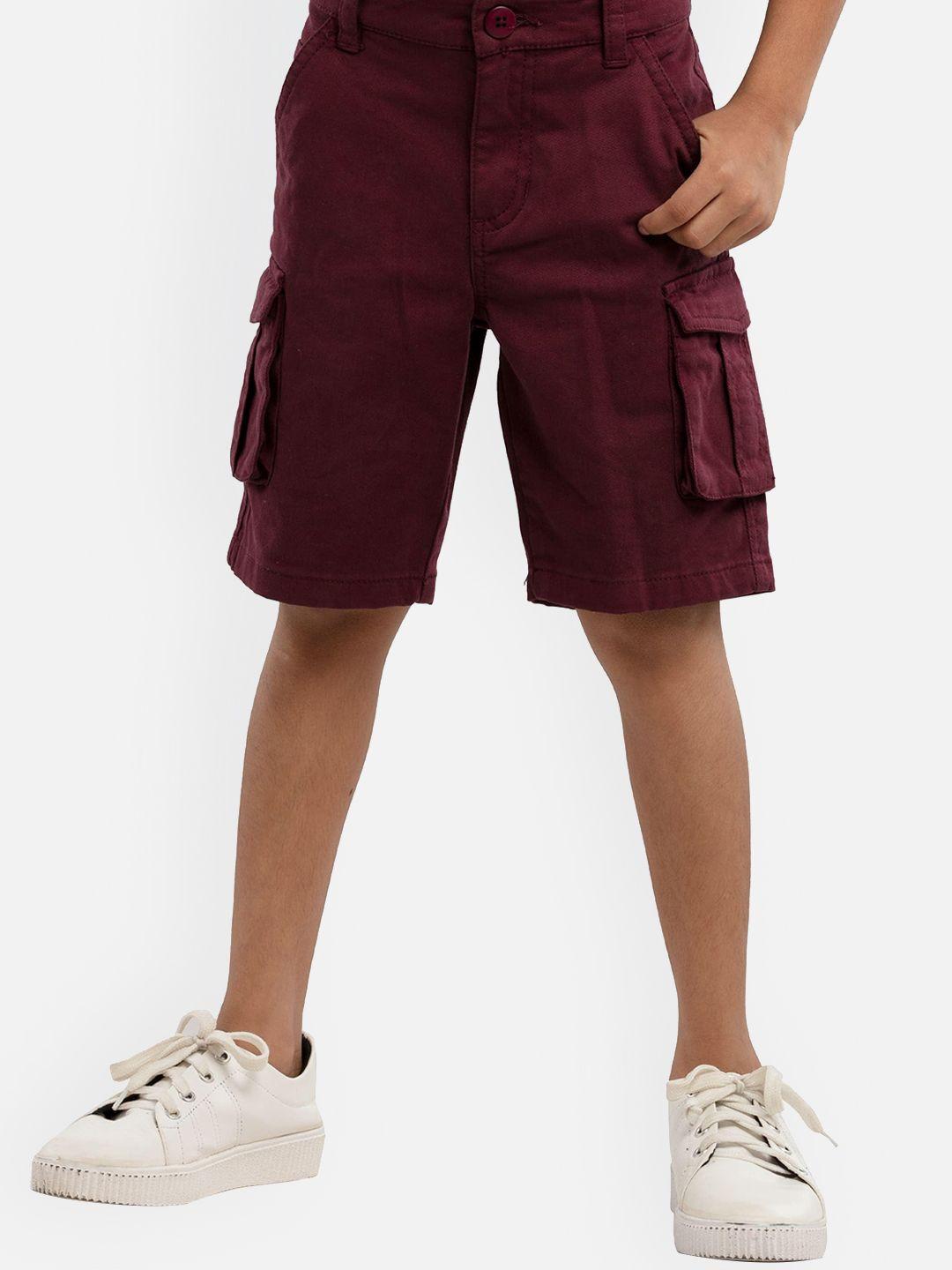 under fourteen only boys maroon cargo shorts