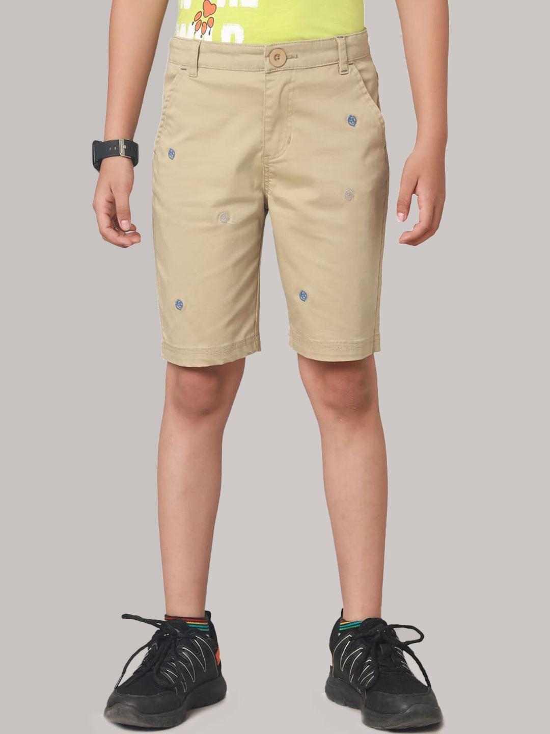under fourteen only boys self design cotton shorts
