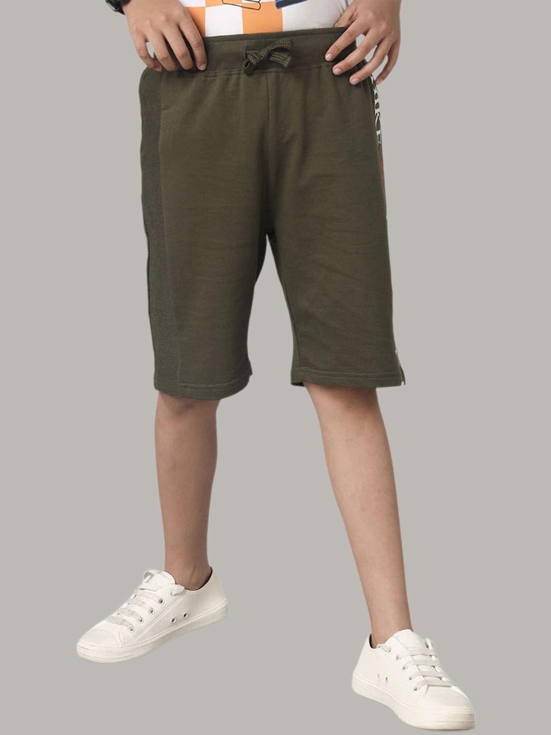 under fourteen only boys typography printed cotton shorts