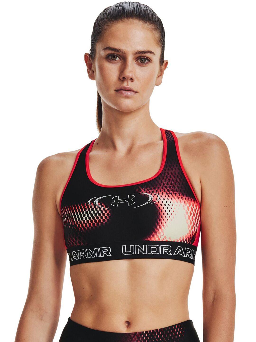 under armour abstract printed non-padded non-wired heatgear training bra