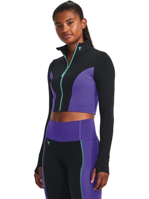 under armour black & purple color-block sports jacket