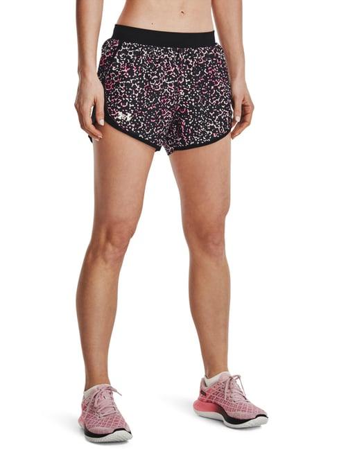 under armour black & purple printed sports shorts