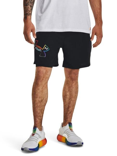 under armour black classic fit printed sports shorts