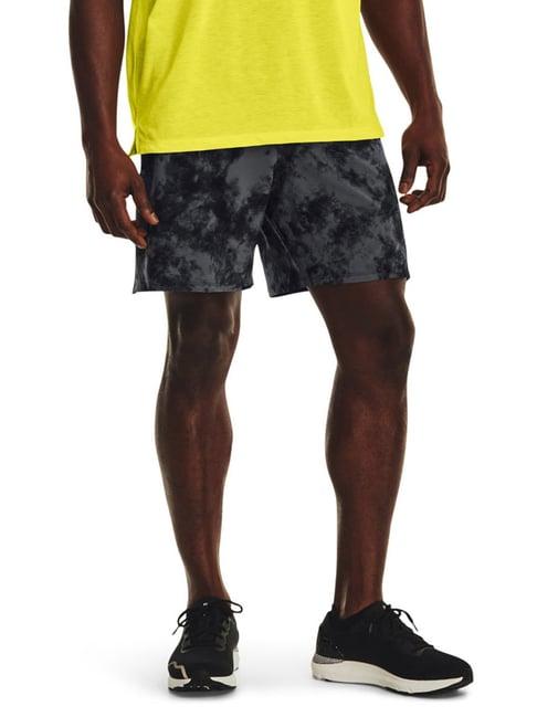 under armour black classic fit printed sports shorts