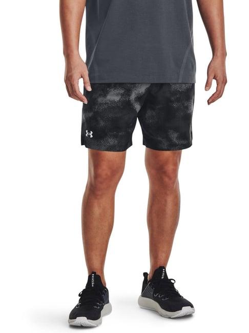 under armour black classic fit printed sports shorts