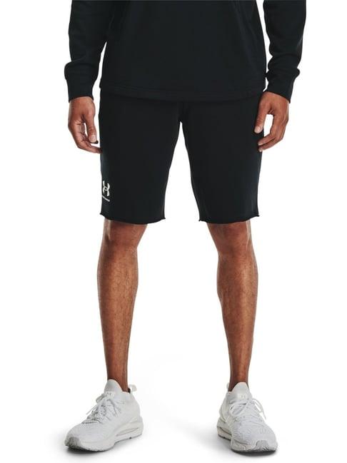 under armour black cotton fitted sports shorts