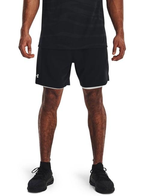 under armour black fitted 2-in-1 sports shorts