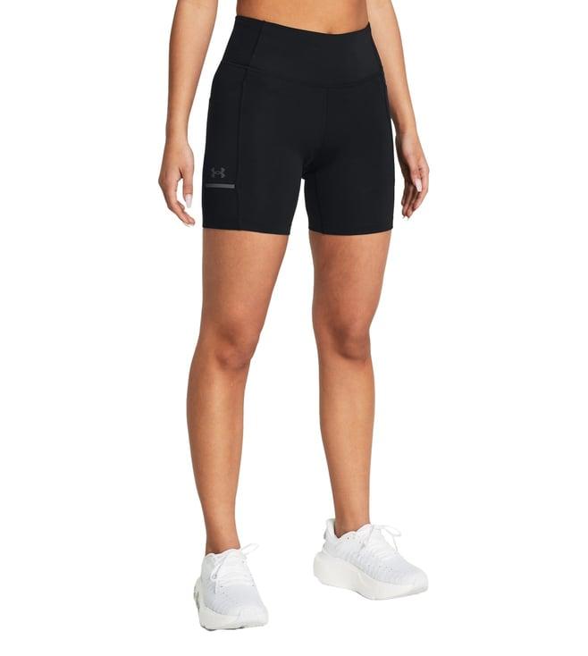 under armour black launch tight 6" shorts