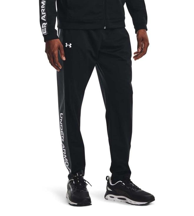 under armour black logo loose fit training trackpants