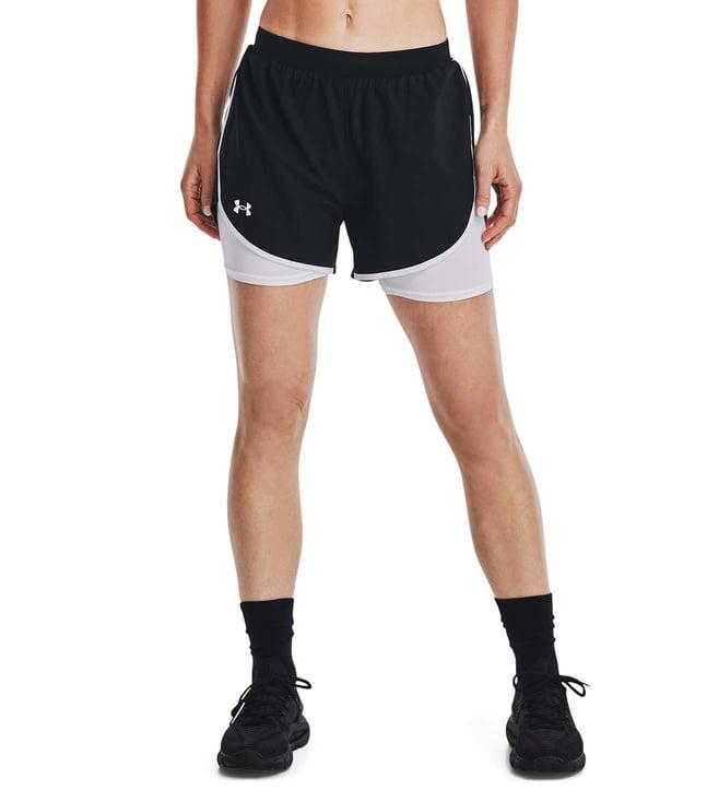 under armour black logo print sports shorts