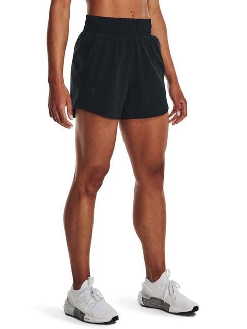 under armour black mid rise sports shorts