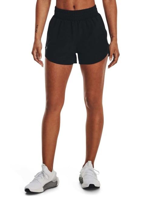 under armour black mid rise sports shorts