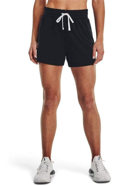 under armour black mid rise sports shorts