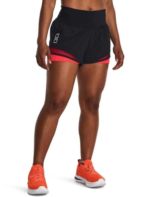 under armour black mid rise sports shorts