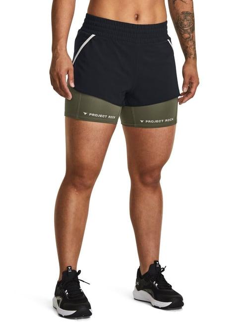under armour black printed sports shorts