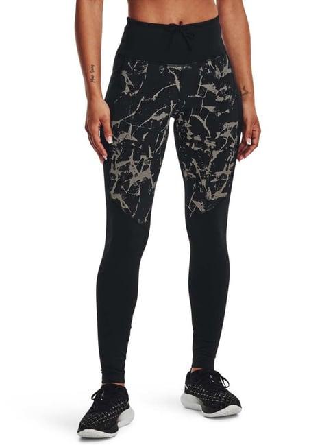 under armour black printed sports tights