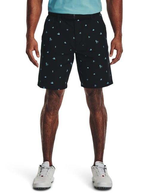 under armour black regular fit printed shorts