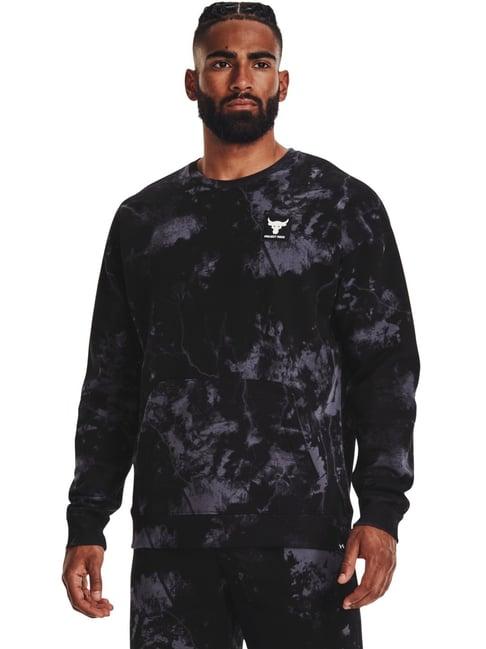 under armour black regular fit printed sweatshirt