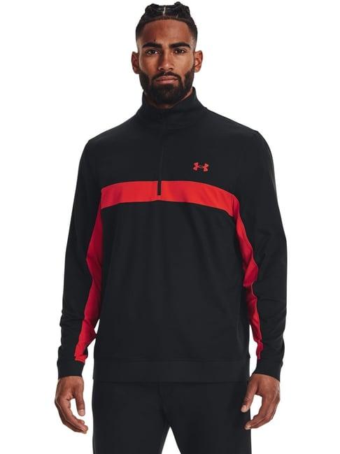 under armour black regular fit striped sweatshirt