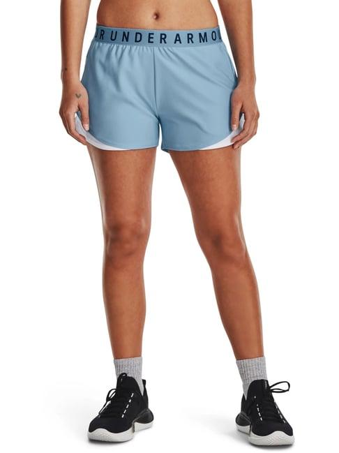 under armour blue mid rise sports shorts