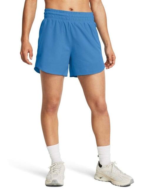 under armour blue mid rise sports shorts