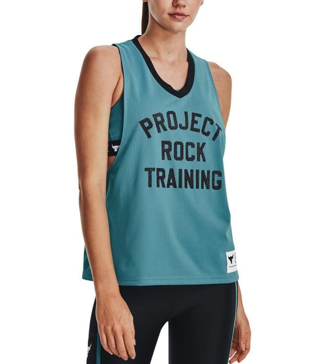 under armour blue printed project rock regular fit tank top