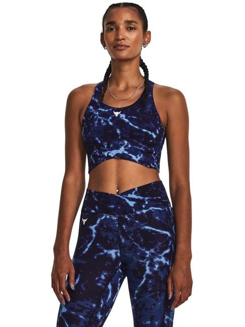 under armour blue printed sports bra