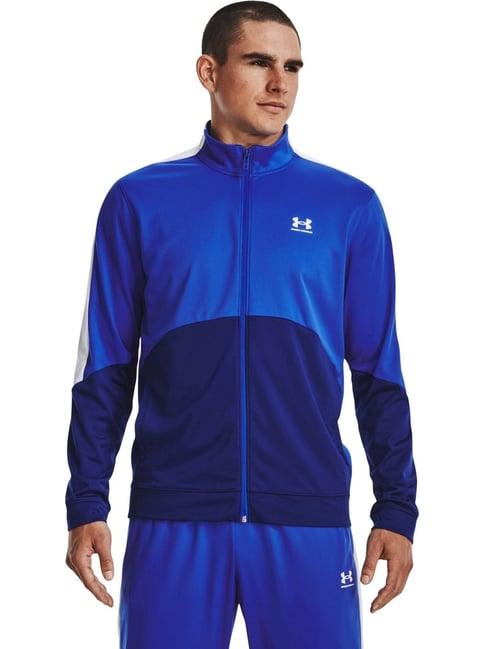 under armour blue regular fit colour block sports jacket