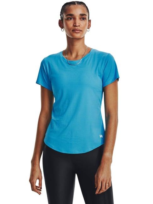 under armour blue self pattern sports t-shirt