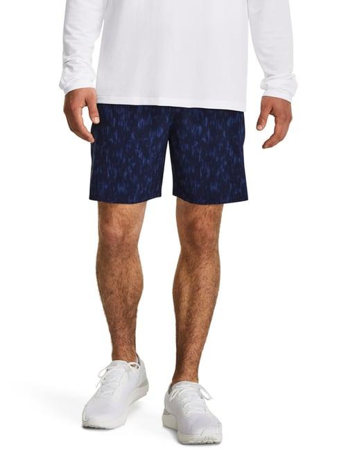 under armour blue slim fit printed sports shorts