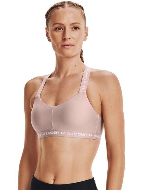 under armour dusty pink printed sports bra