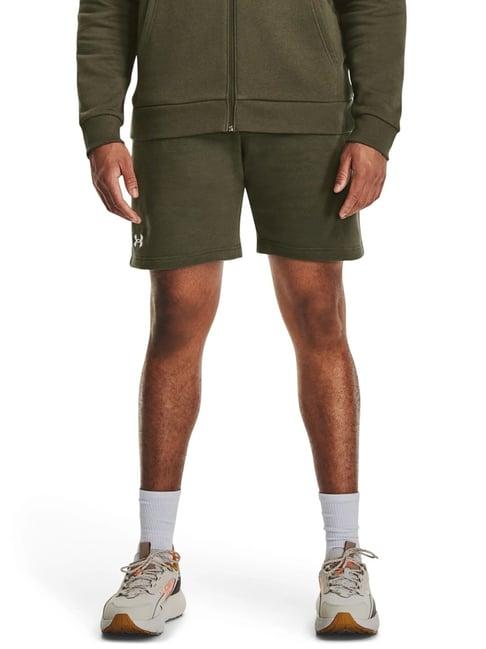 under armour green cotton loose fit sports shorts