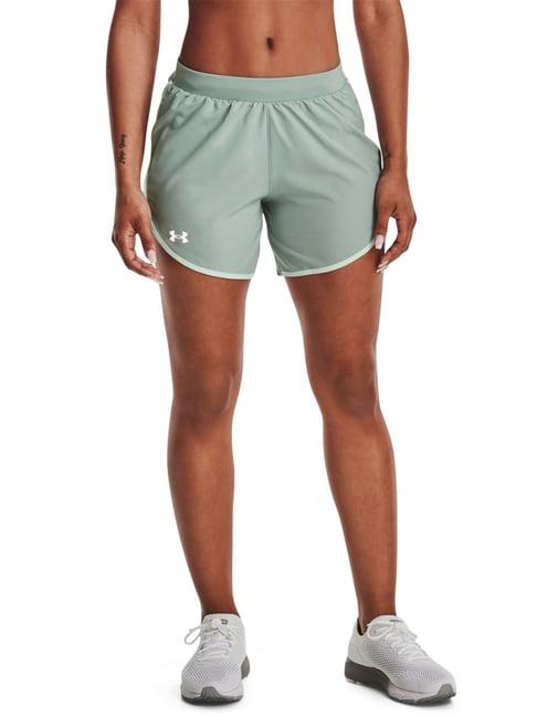 under armour green logo print sports shorts