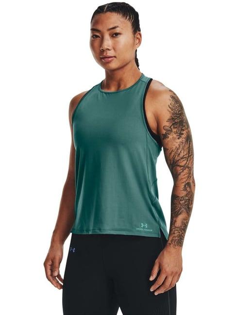 under armour green logo print sports tank top