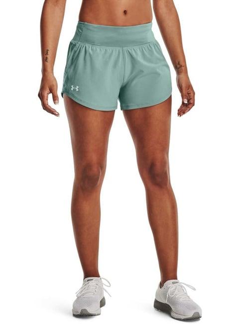 under armour green mid rise sports shorts