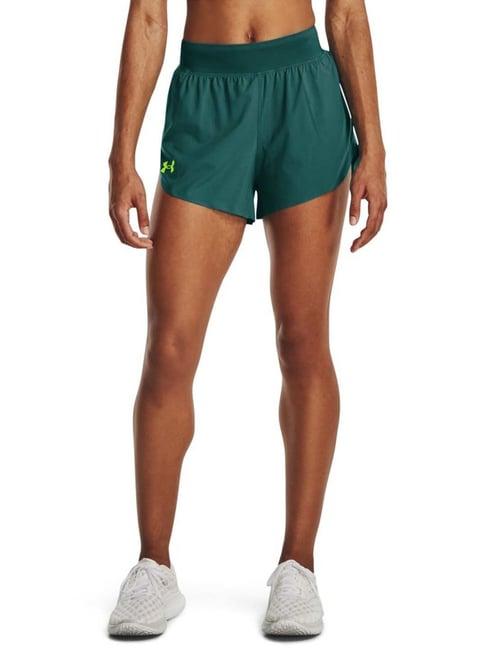 under armour green mid rise sports shorts